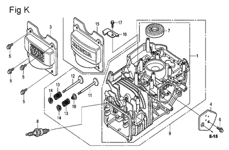 Fig-11 Diagram and Parts List for GCV160A Type E1A4 Honda Engine