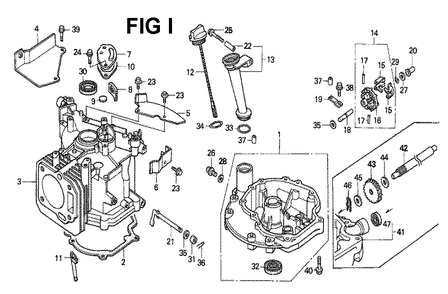 Fig-10 Diagram and Parts List for GXV140 Type A1K Honda Engine