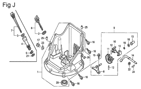 Fig-10 Diagram and Parts List for GSV190A Type A3G7 Honda Engine