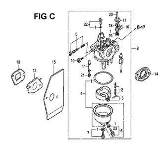 Fig-8 Diagram and Parts List for GXV160H2 Type SFJ Honda Engine