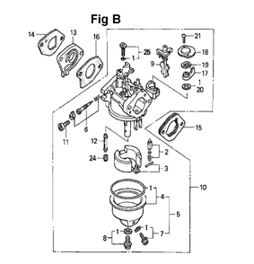 Fig-2 Diagram and Parts List for GXV140 Type N1 Honda Engine