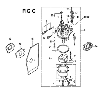 Fig-11 Diagram and Parts List for GXV160H2 Type A1SA Honda Engine