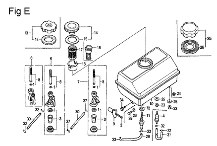 Fig-5 Diagram and Parts List for G100K2 Type SJA Honda Engine
