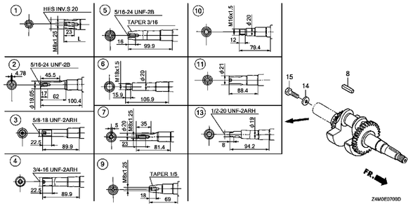 Crankshaft Diagram and Parts List for GX160UT2 (Type  SHCC/A)(GCBPT-1000001 - 9999999) Honda Engine