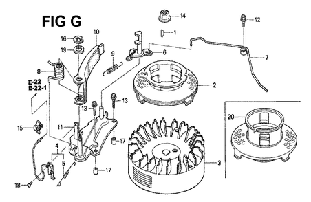 Fig-7 Diagram and Parts List for GVX160H2 Type A1S Honda Engine