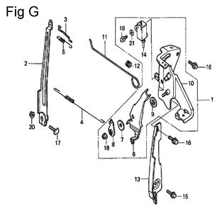 Fig-7 Diagram and Parts List for GC135 Type WHE Honda Engine