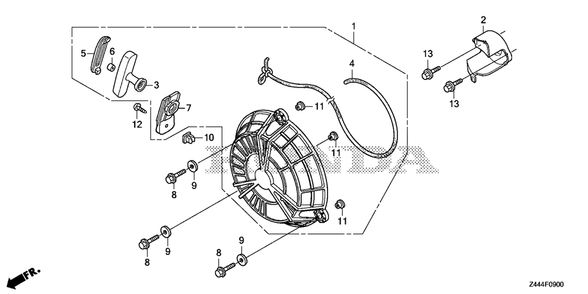 Recoil Starter Diagram and Parts List for EU2200IT (Type  AG)(EAMT-1000001 - 9999999) Honda Generator