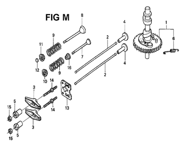 Fig-14 Diagram and Parts List for GXV120 Type SFSK Honda Engine