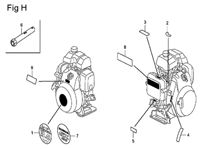Fig-8 Diagram and Parts List for GX100U Type BE14 Honda Engine
