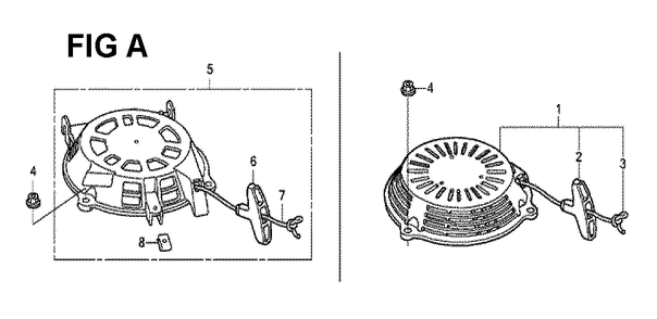 Fig-1 Diagram and Parts List for GCV190LA Type N5RB Honda Engine
