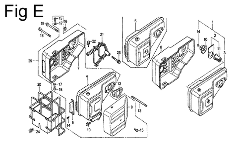 Fig-5 Diagram and Parts List for G100 Type Q Honda Engine