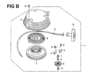 Fig-12 Diagram and Parts List for GXV160H2 Type C14 Honda Engine