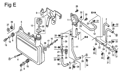 Fig-5 Diagram and Parts List for GC135 Type QHE2 Honda Engine