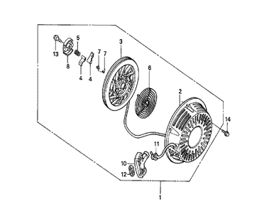 Fig-0 Diagram and Parts List for GX270 Type VKB2 Honda Engine