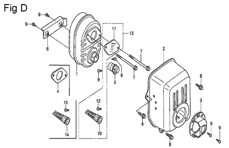 Fig-4 Diagram and Parts List for GC190A Type QHPA Honda Engine