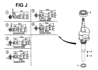 Fig-8 Diagram and Parts List for GXV140 Type MAK Honda Engine