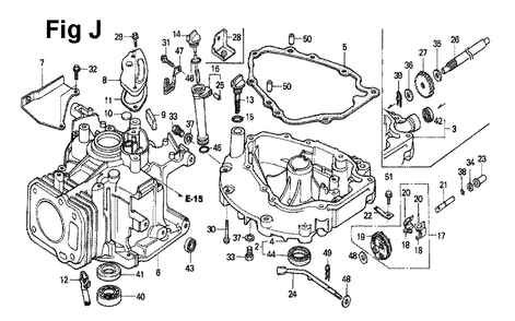 Fig-1 Diagram and Parts List for GXV120 Type N2T Honda Engine