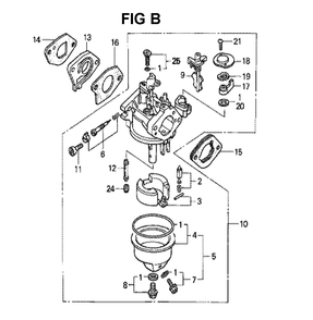 Fig-7 Diagram and Parts List for GXV140 Type MAK Honda Engine