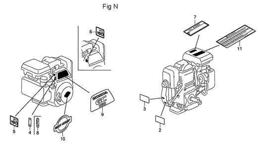 Fig-14 Diagram and Parts List for GC160LA Type MHA2 Honda Engine