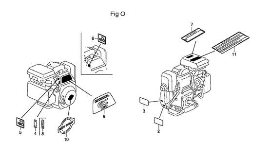 Fig-15 Diagram and Parts List for GC160LA Type QHC Honda Engine