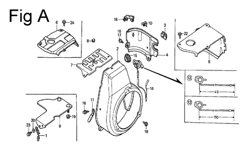 Fig-1 Diagram and Parts List for G100 Type S Honda Engine