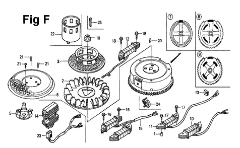 Fig-13 Diagram and Parts List for GXV270 Type DN Honda Engine