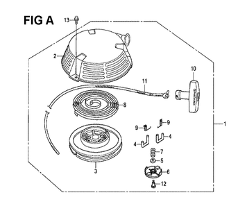 Fig-5 Diagram and Parts List for GXV160H2 Type N1F5 Honda Engine