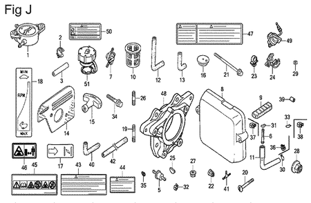 Fig-10 Diagram and Parts List for GX100U Type SA2 Honda Engine