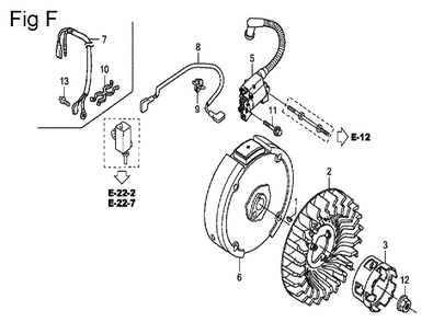Fig-6 Diagram and Parts List for GC160A Type QHPA Honda Engine