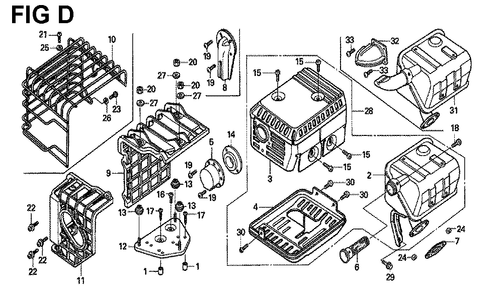 Fig-4 Diagram and Parts List for GX120K1 Type QA Honda Engine