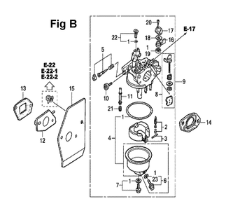 Fig-7 Diagram and Parts List for GXV160UH2 Type N4 Honda Engine