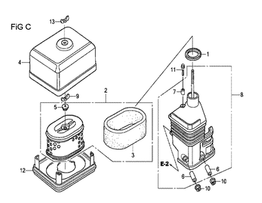 Fig-3 Diagram and Parts List for GX120T1 Type QXBR Honda Engine