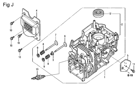 Fig-10 Diagram and Parts List for GCV160LA Type BHH Honda Engine