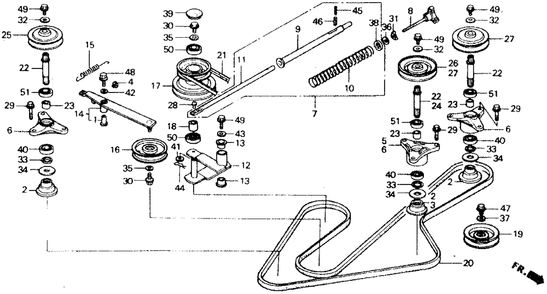 Part Location Diagram of 75550-758-M01 Honda Pipe Assy., Tensioner