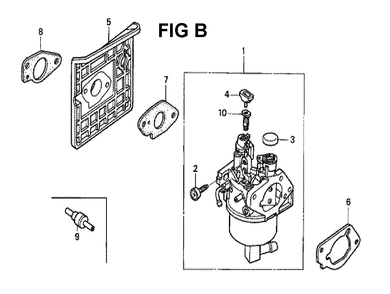 Fig-4 Diagram and Parts List for GXV340K2 Type DP2 Honda Engine