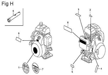 Fig-8 Diagram and Parts List for GX100U Type QE Honda Engine