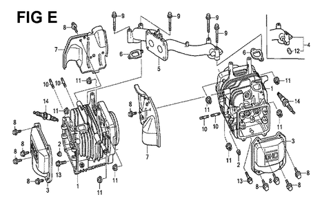 Fig-1 Diagram and Parts List for GXV530 E3-1070150 Honda Engine
