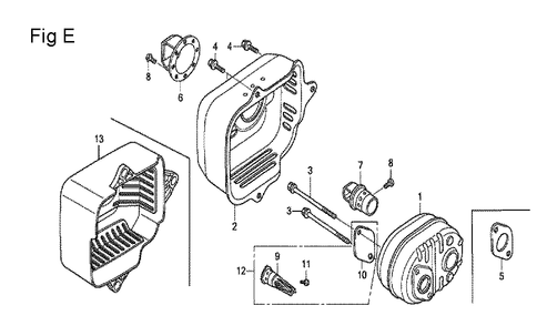 Fig-5 Diagram and Parts List for GCV160LA0 Type N7A1 Honda Engine