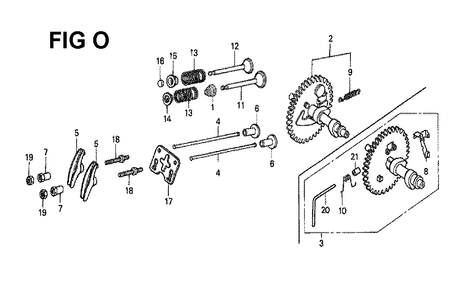 Fig-15 Diagram and Parts List for GX120K1 Type QB26 Honda Engine