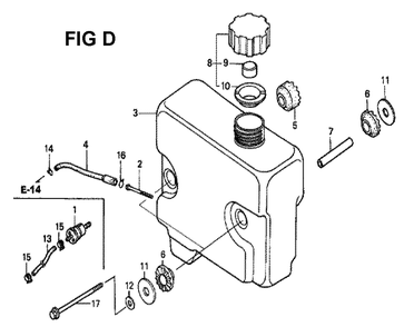 Fig-5 Diagram and Parts List for GXV340K2 Type DCA Honda Engine