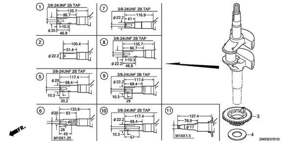 Part Location Diagram of 13621-Z8B-900 Honda Pulley