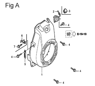 Fig-1 Diagram and Parts List for GX100U Type QE Honda Engine