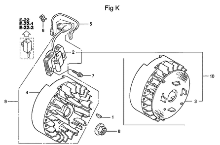 Fig-11 Diagram and Parts List for GC160LA Type DHAF Honda Engine