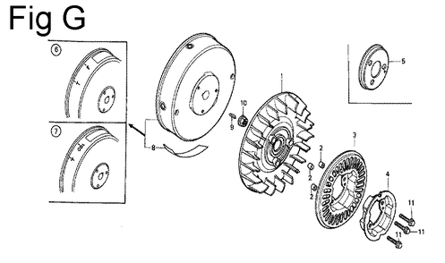 Fig-7 Diagram and Parts List for G100 Type Q Honda Engine