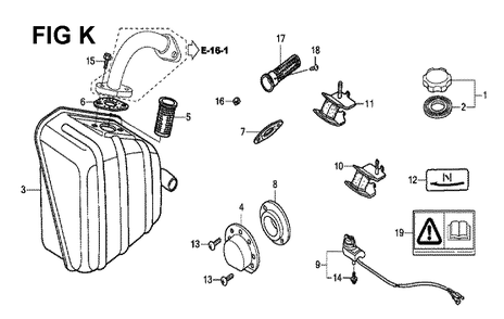 Fig-2 Diagram and Parts List for GX160H1 Type VPM6 Honda Engine