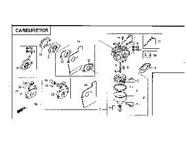Carburetor Diagram and Parts List for GCV160-LA0S3-ED  Honda Engine