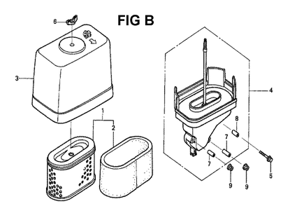 Fig-1 Diagram and Parts List for GXV340K2 Type DCA Honda Engine