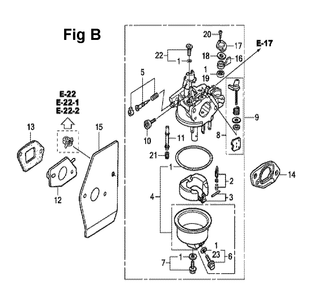 Fig-9 Diagram and Parts List for GXV160UH2 Type SFL Honda Engine