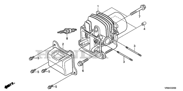 Cylinder Head Diagram and Parts List for HRN216 (Type  VYAA)(MANA-1000001 - 9999999) Honda Lawn Mower