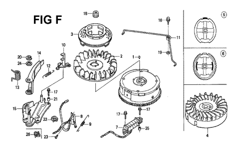Fig-5 Diagram and Parts List for GXV120 Type SFTH Honda Engine